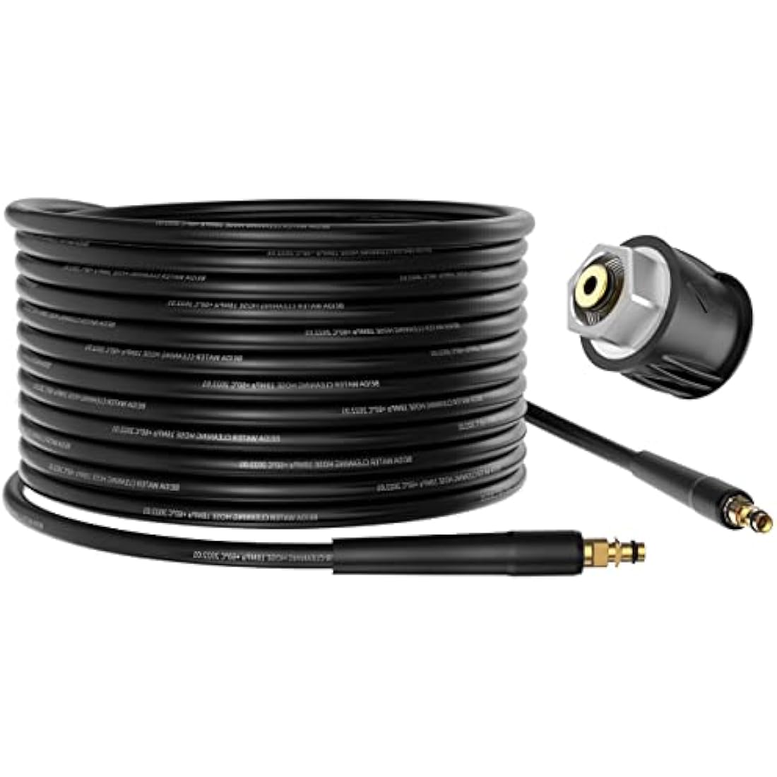 OHAYORI 15M High Pressure Washer Hose Jet Wash Replacement Hose with Quick-Fitting Pipe Union A for Karcher K2 K3 K4 K5 K6 K7 Car Wash Water Gun (M22 14MM Hose Connector & Quick Adapter for Karcher)