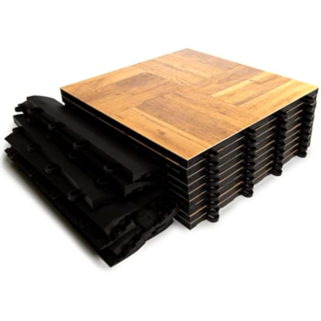 SnapFloors 3X3OAKFLOOR Modular Dance Floor Kit (3' x 3'), Oak, 21 Piece