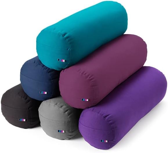 Yogamatters Organic Cotton Bolster | Removable Washable Cover | Yoga Bolster Cushion for Restorative Yoga and Meditation (Mineral)