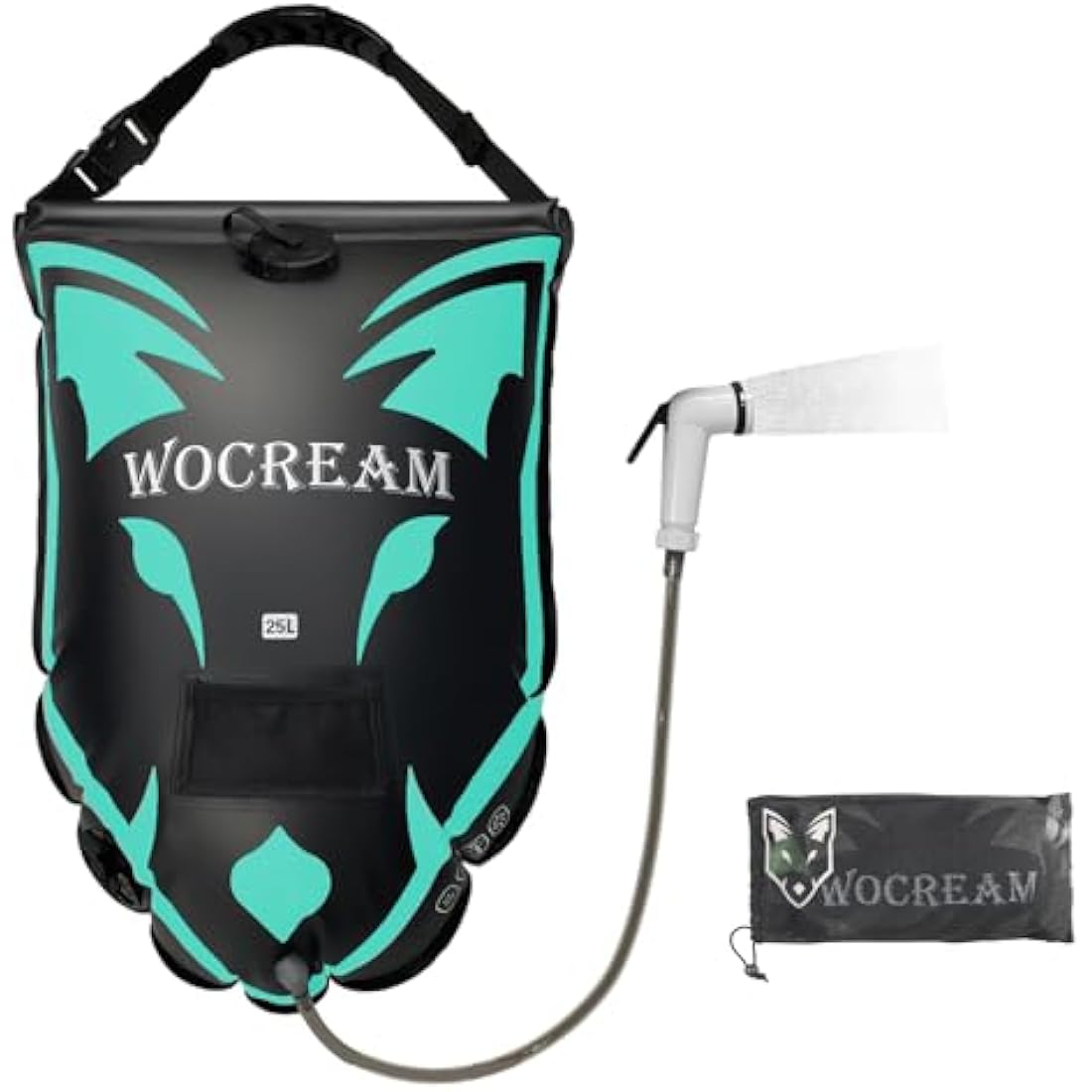 CyConncet Camping Shower Outdoor, 6.6 Gallons/25L Camping Shower Bag, TPU Shower Bag, Large Water Flow, Handheld Shower, Solar Shower, Portable Shower for Camping, Beach, Backpacking
