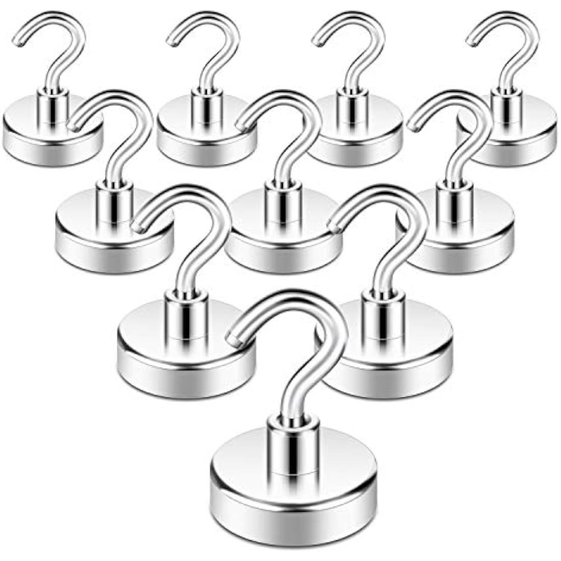 Neosmuk Magnetic Hooks, Heavy Duty Earth Magnets with Hook for Refrigerator, Extra Strong Cruise Hook for Hanging, Magnetic Hanger for Curtain, Grill(Pack of 10)