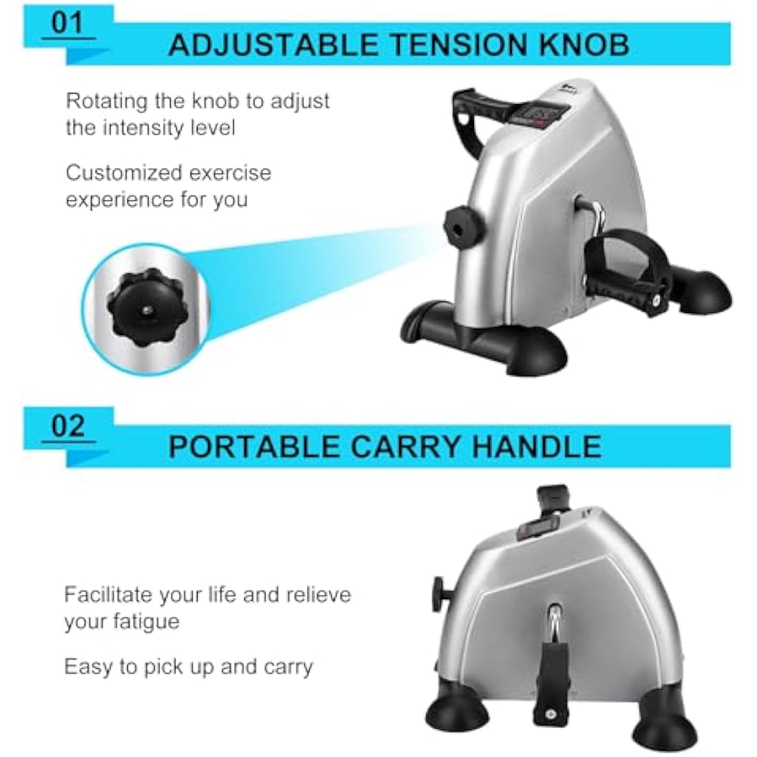 Mini Exercise Bike Portable Home Pedal Exerciser Gym Fitness Leg Arm