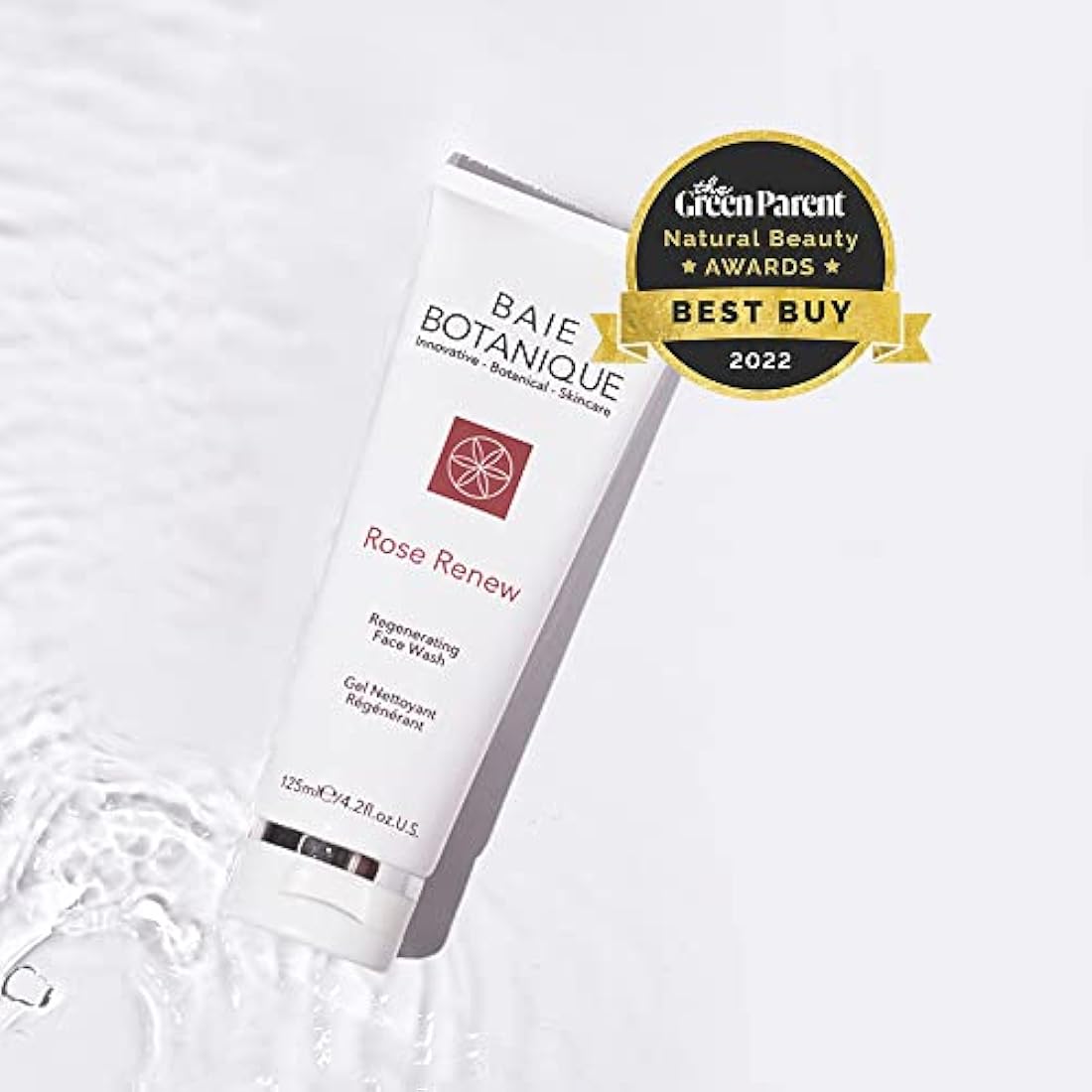 Baie Botanique Rose Renew - Organic Non Toxic Face Wash - Rose Water & Aloe Vera - Natural - Vegan - No Irritants - Paraben Free - Sensitive Safe - Vitamin C - Seabuckthorn - 125ml