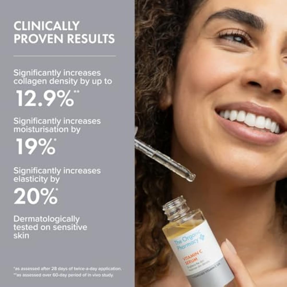 The Organic Pharmacy Vitamin C Serum 30ml - 15% Stabilised Vitamin C, Brightens and Moisturises skin, Anti-aging, 58.7% Organic, 86.3% Natural