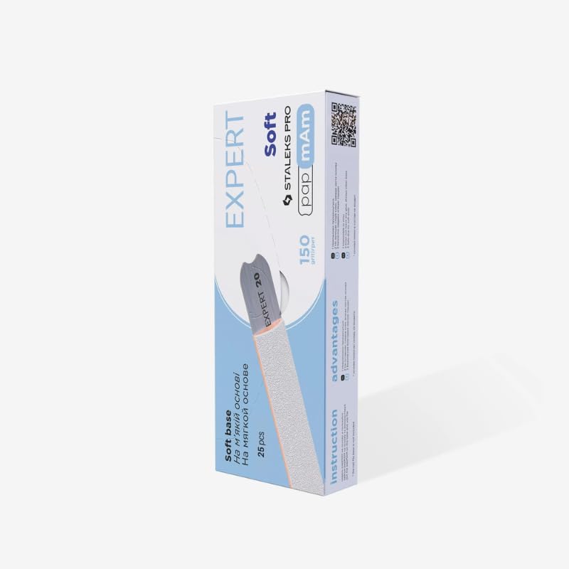 STALEKS PRO Refill Mineral File Covers with Foam "Papmam" for Straight Base Expert Eco-Friendly Paper 25 Pcs (Grit 150)