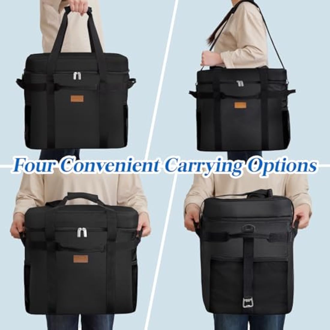 Lifewit 40L Soft Cooler Bag with Hard Liner, Large Insulated Picnic Lunch Bag Box Soft-Sided Cooling Bag for Camping、BBQ、Family Outdoor Activities, Black