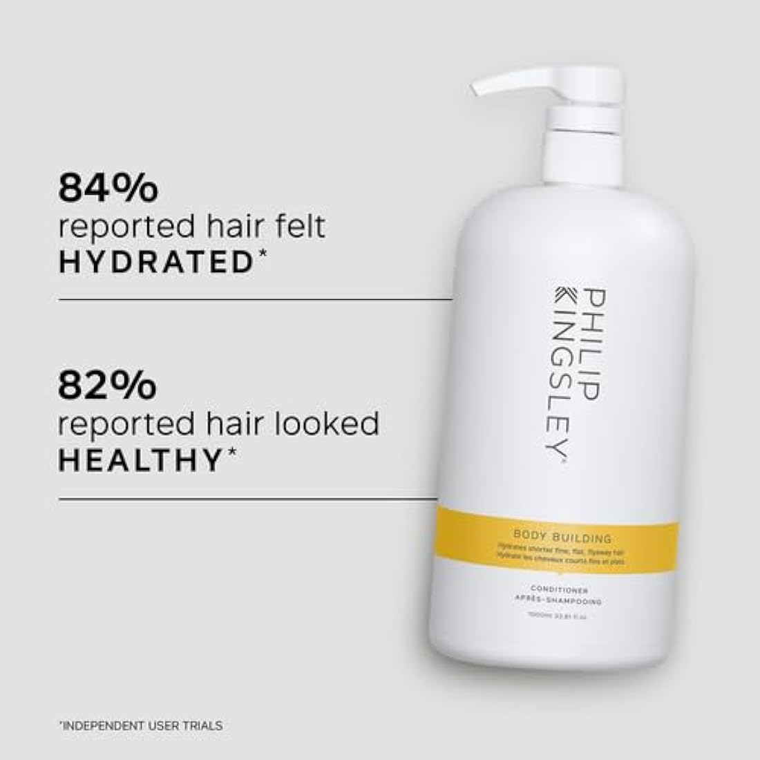 Philip Kingsley | Body Building Weightless Conditioner | Volumising Conditioner for Fine, Limp, Flat, Flyaway Short Hair | Hydrates, Thickens, Lifts and Adds Volume and Shine | 1000ml