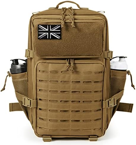 QT&QY Military Tactical Backpacks for Men Army Molle Daypack 25L/35L/45L Lage 3 Day Bug Out Bag Camping Hiking Rucksack with Bottle Holder