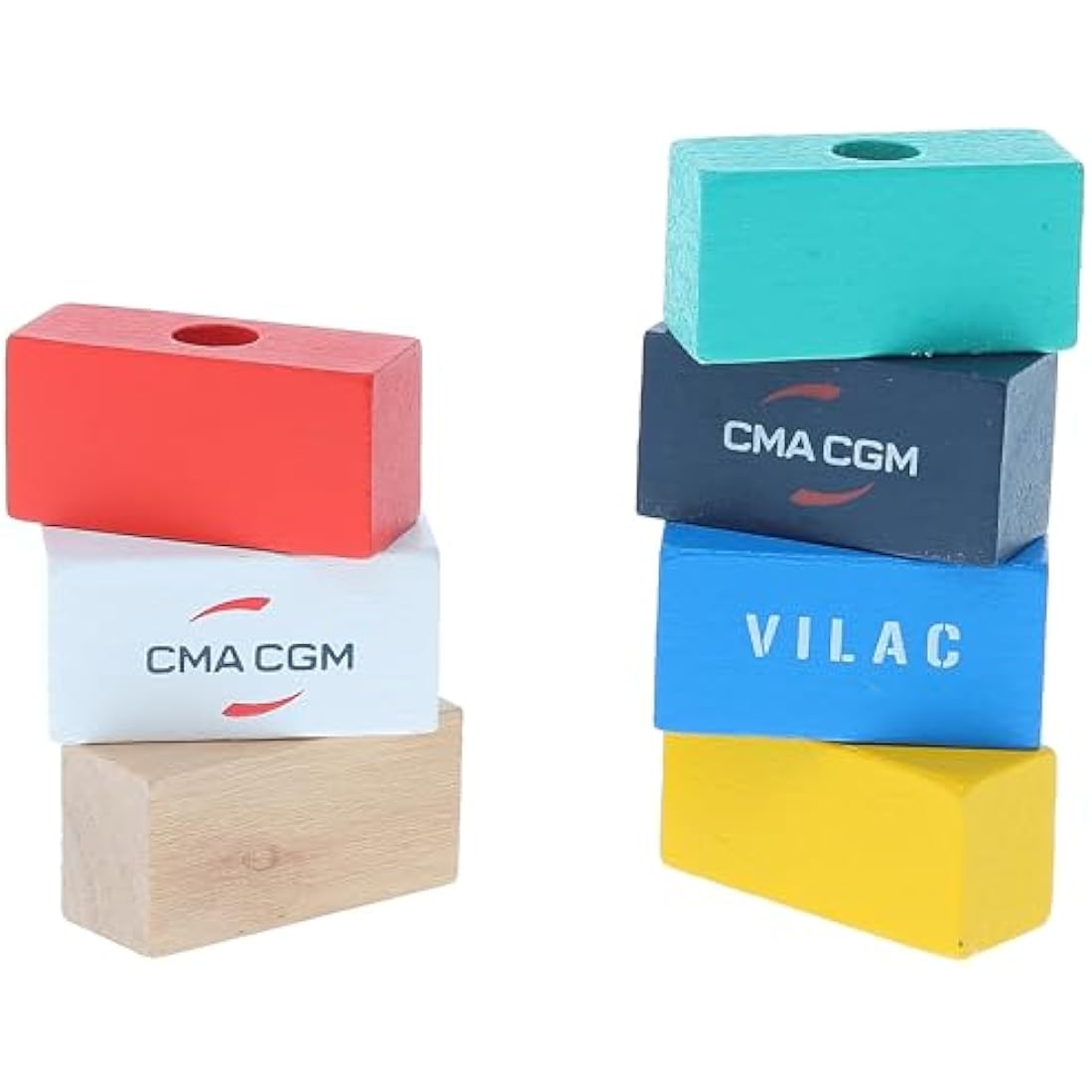 Vilac Wooden Jules Verne Container Ship, Traditional Stacking Container Ship, Imaginative Play, 40 x 10 x 6.5 cm, for 3 Years+