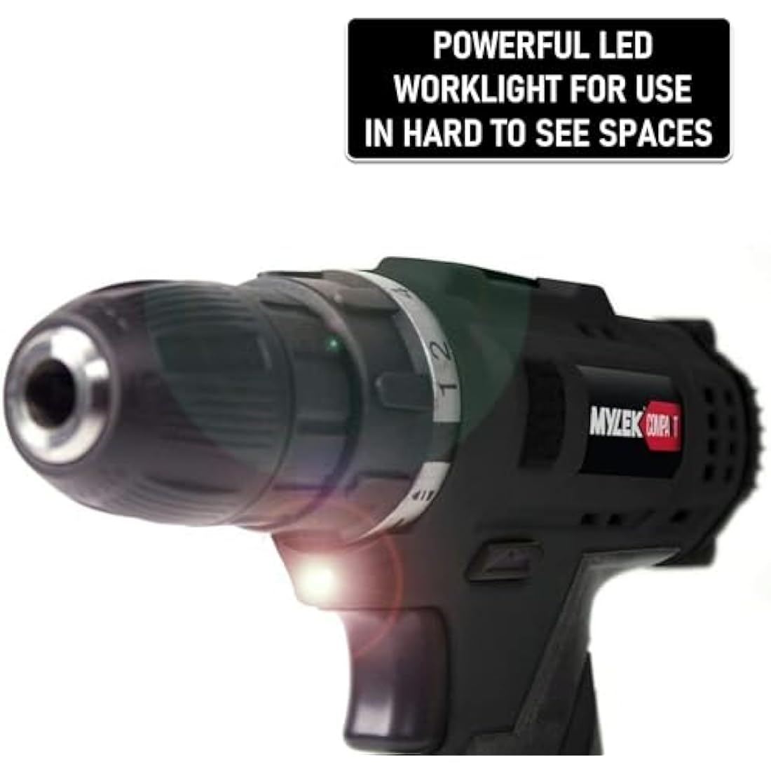MYLEK MYW09 18V Cordless Drill Electric Screwdriver Set, Powerful Lithium Ion Battery Pack, 18 Volts Combi Driver, DIY Accessory Kit, Black