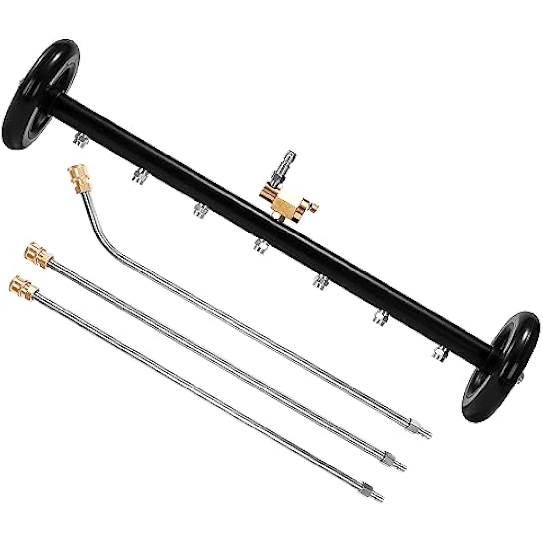 Tool Daily Dual-Function Undercarriage Cleaner, 24 Inch, Water Broom for Pressure Washer with 7 Nozzles, Under Car washer Attachment, 3 Pcs Extension Wand, 4000 PSI