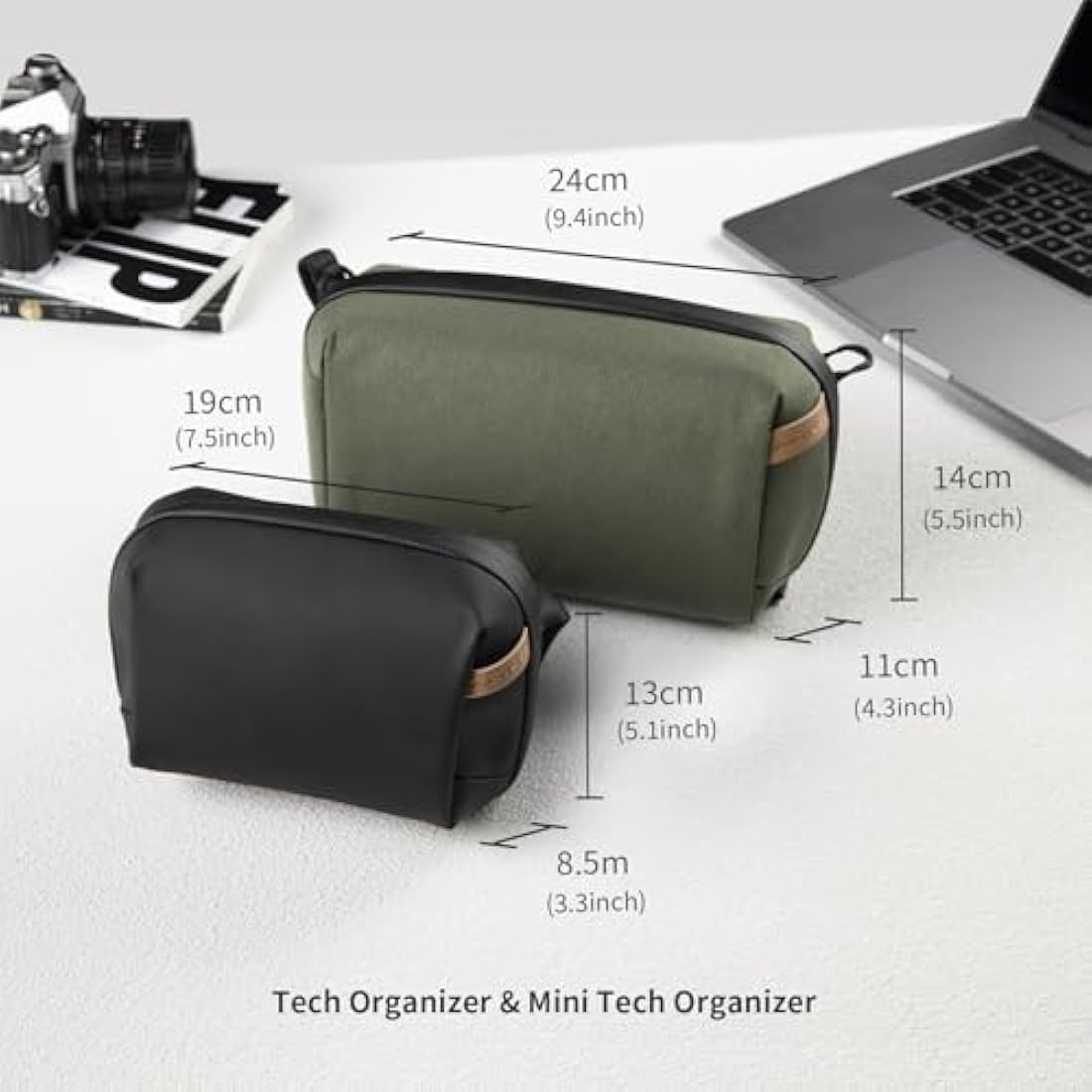 PGYTECH Pouch Tech Bag, Electronics Accessories Travel Organizer Bag for Cable, Charger, Power Bank, SD Card & More Accessories, Case for Insta360 X5, Green