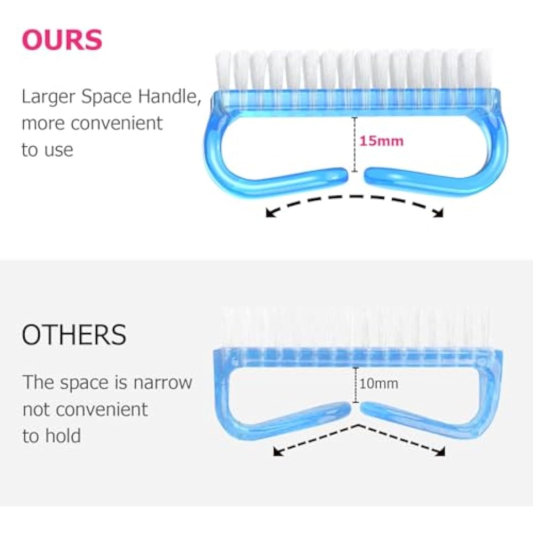 Larbois 4 Pcs Plastic Handle Scrubbing Brush - Eco Friendly Fingernail Brush with Soft Bristles for Hand, Toes, Nail, Home, Garden, Salon Use