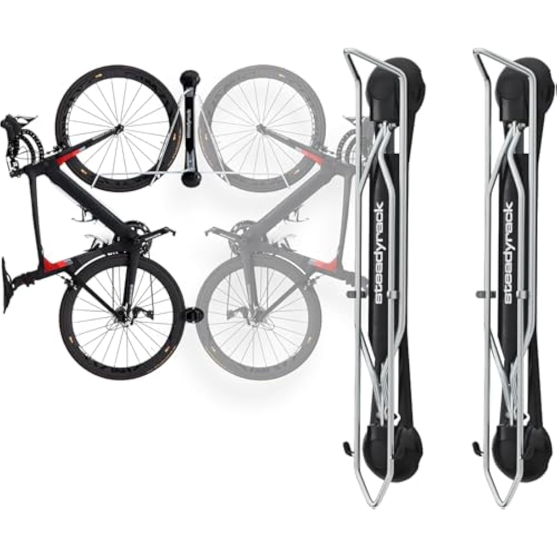 Steadyrack Bike Rack - Classic Vertical Wall Mount for Garage, Easy Lift Indoor Bike Storage Solution for Home, Bicycle Hangers for Garage Can Hold up to 77 lbs
