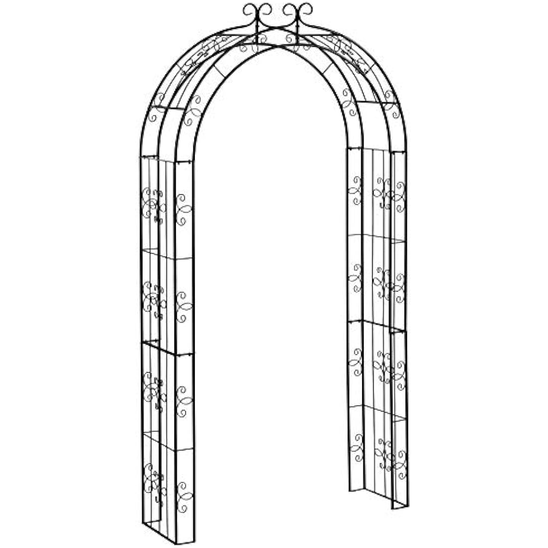 Dehner metal rose arch Belmont, 238 x 120 x 38 cm – black
