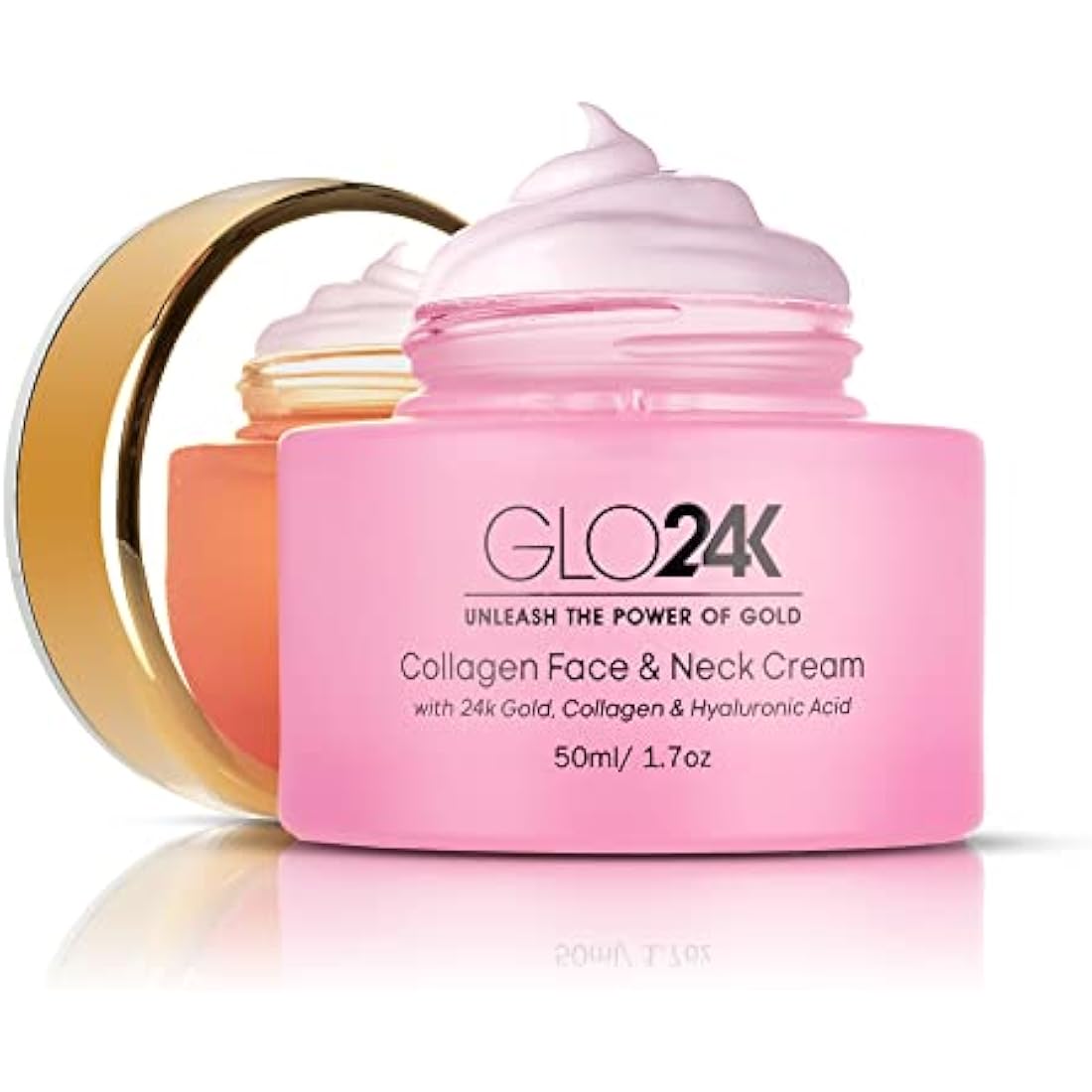 GLO24K Collagen Face & Neck Cream with 24k Gold, Collagen & Hyaluronic Acid. Boost your Skin’s Collagen Levels for a Radiant, Glowing Skin.