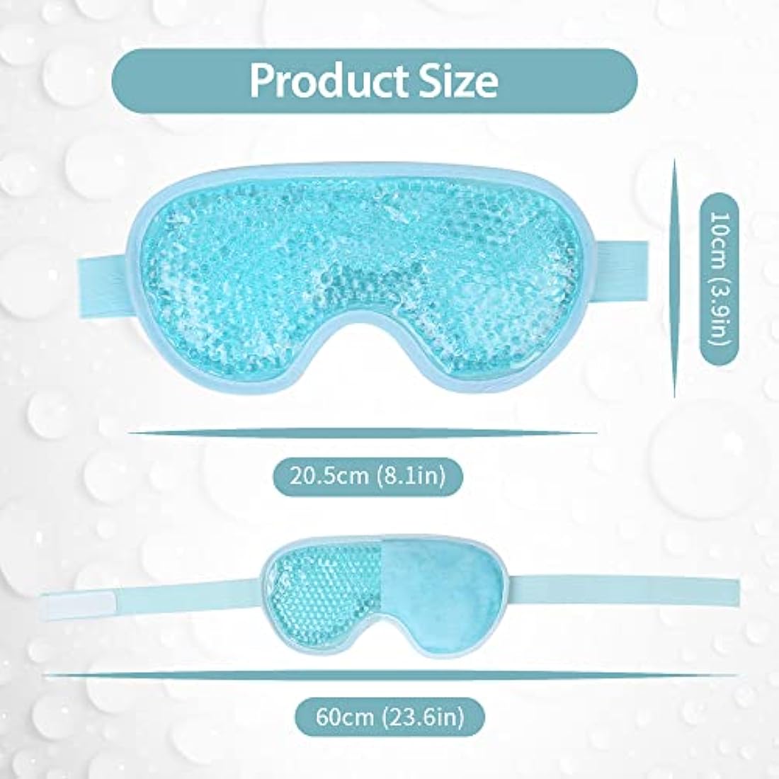 NEWGO Cooling Eye Mask for Puffy Eyes, Reusable Hot Cold Therapy Gel Cold Eye Mask for Migraine, Headache, Dark Circles, Dry Swollen Eyes, Sinus Pain-Light Blue-2Pack