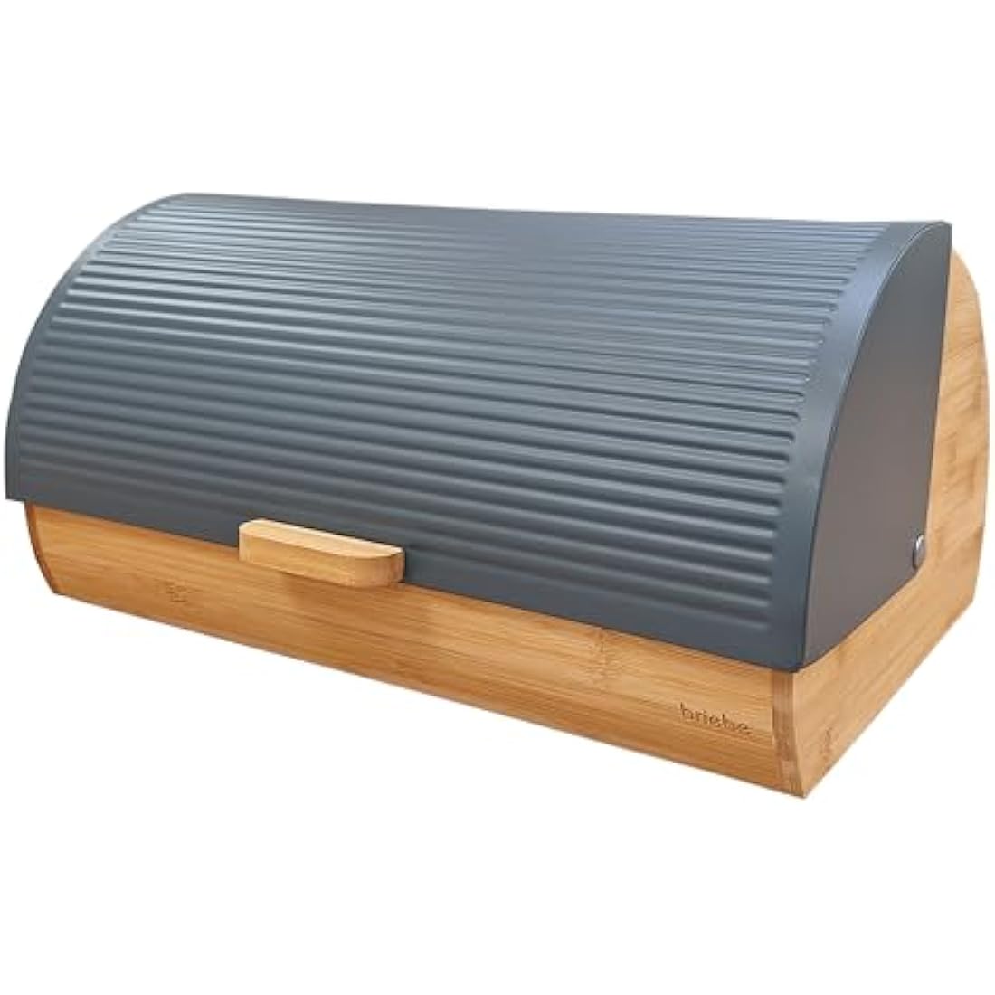 briebe Nordic Bread Box for Storage of Table Bread Bamboo Wood, Sliding Lid, Bread Box for Storage Bread and Pastries, Modern Nordic Design, Grey