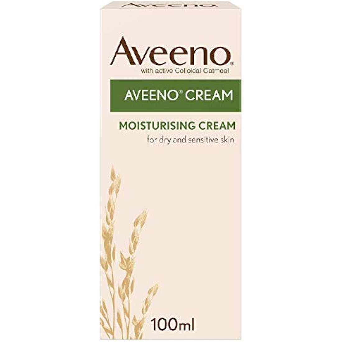 Aveeno Moisturising Cream (1x 100ml), Nourishing Body Lotion with Hydrating Colloidal Oatmeal, Full Body Moisturiser for Dry and Sensitive Skin, Suitable for Adults and Babies from 3 Months