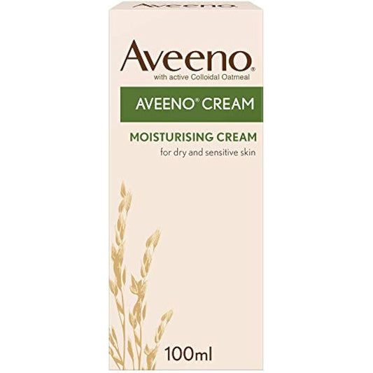 Aveeno Moisturising Cream (1x 100ml), Nourishing Body Lotion with Hydrating Colloidal Oatmeal, Full Body Moisturiser for Dry and Sensitive Skin, Suitable for Adults and Babies from 3 Months