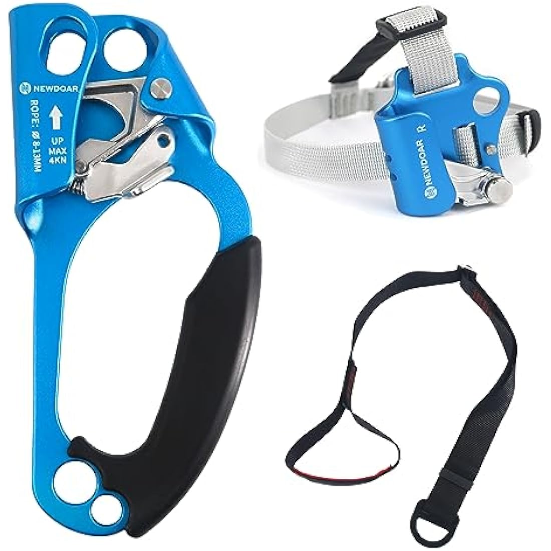 NewDoar UIAA & CE Certified Hand Ascender Rock Climbing Tree Arborist Rappelling Gear Equipment Rope Clamp for 8~13MM Rope