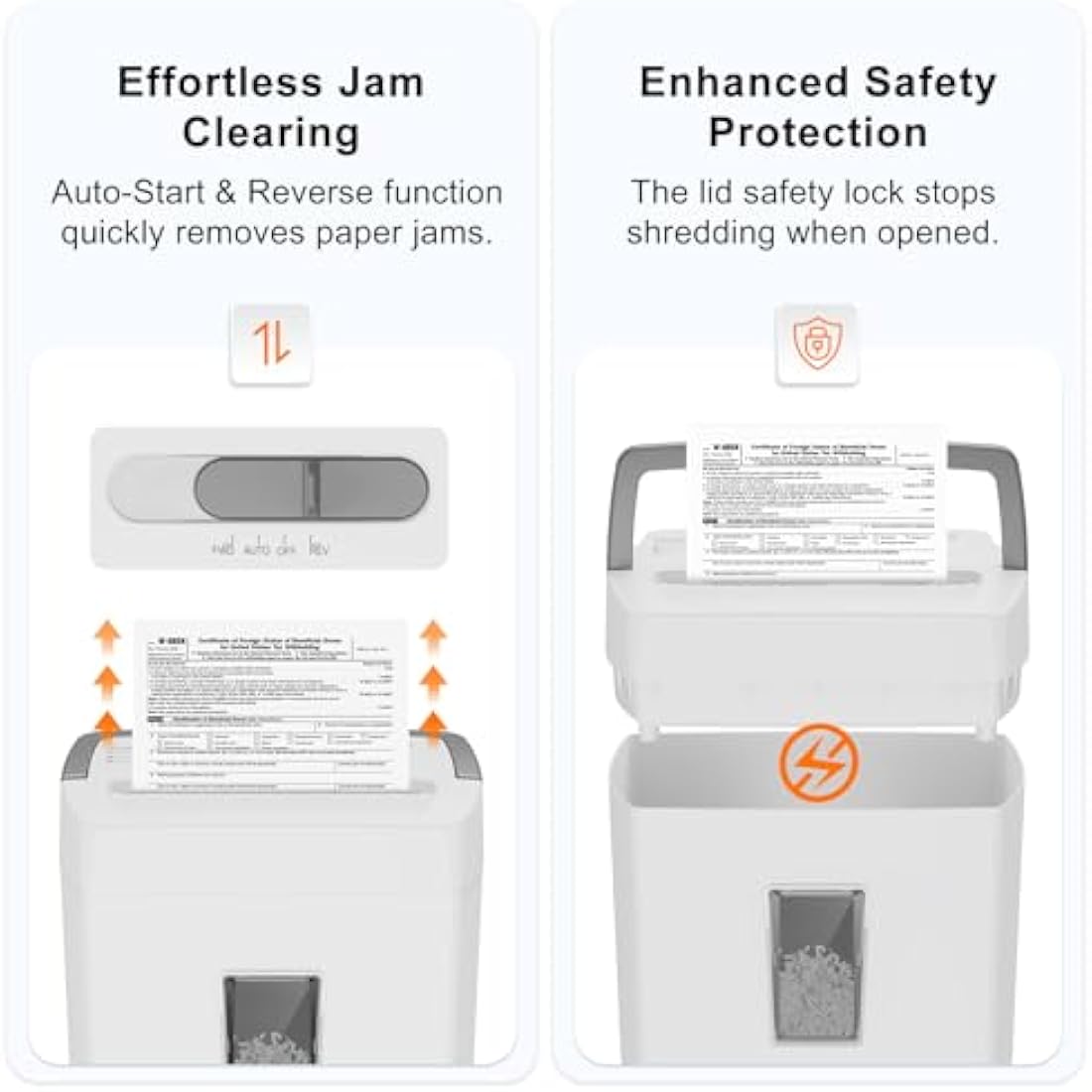Bonsaii 10 Sheet Micro Cut Paper Shredder for Home & Office Use, P-4 High Security (5×12mm), 21L Bin, Shreds Credit Cards, Staples & Paper Clips, Overheat Protection, Manual Reversal, White, C275-B