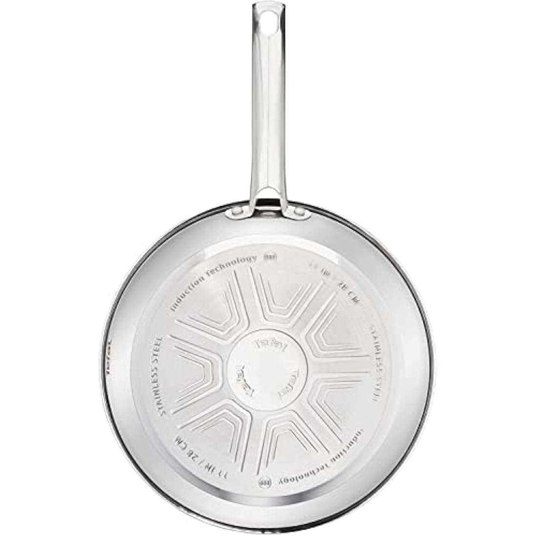 Tefal A704S3 Duetto 3-Piece Frying Pan Set | 20, 24 and 28 cm | Non-Stick Coating | Built-in Temperature Indicator | Suitable for All Hob Types Including Induction | Stainless Steel/Black