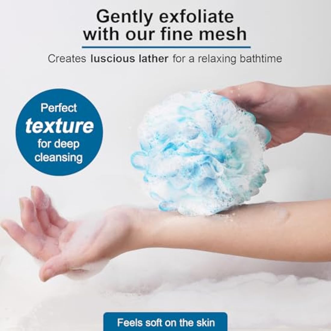SYHZC Large 75g Loofah, Shower Puff for Women and Men, Mesh Pouf, Soft Shower Pouf, Bath Scrunchie, Multi Pack Body Puff, Exfoliating Bath Sponge for Adults - Loofa Set of 4 Flower Color