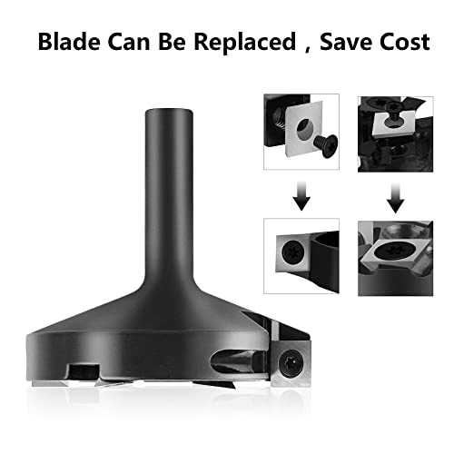 SpeTool Spoilboard Surfacing Router Bit 1/2 Inch Shank 3 Inch Cutting Diameter 2+2 Flute Carbide Insert Slab CNC Flattening Router Bit router template woodworking