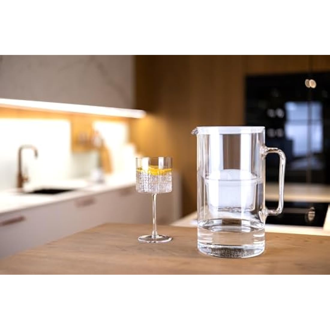 Wessper Glass Water Filter Jug + 1 Water Filter Cartridge | Replacement for Dafi Unimax Aquaphor A5 BRITA Maxtra+ PHILIPS AWP212/10 filter | 3 Litre | White