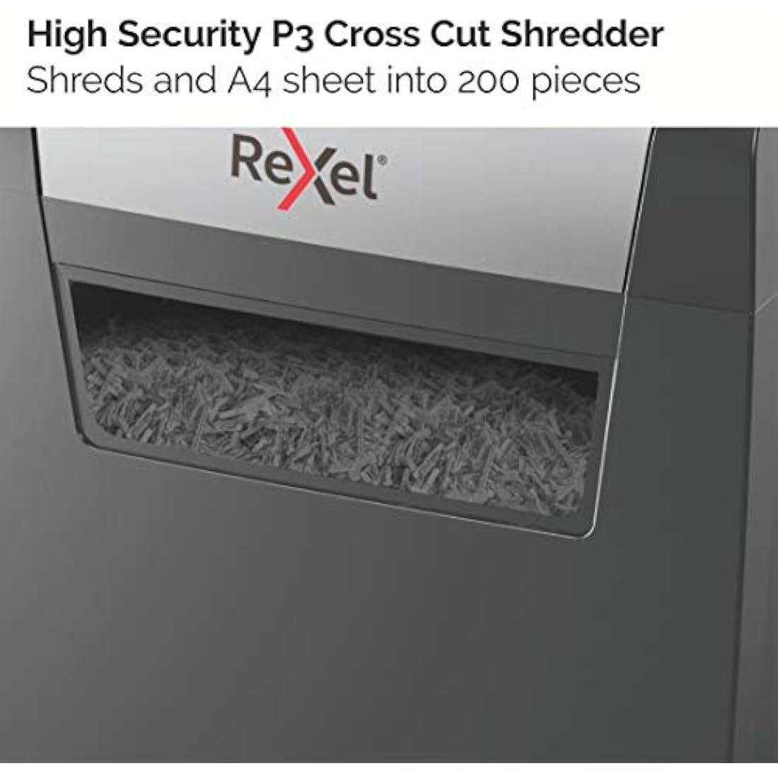 Rexel Momentum X308 Cross Cut Paper Shredder, Shreds 9-8 Sheets (70-80 gsm), 15 Litre Bin, Heavy Duty, Black, 2104570