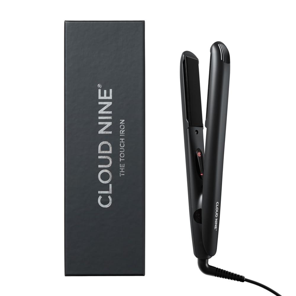 CLOUD NINE The Touch Iron Hair Straightener | Variable Temperature Control Quick Heat Touch Technology Sericite Infused Plates Spring Flex Styling |