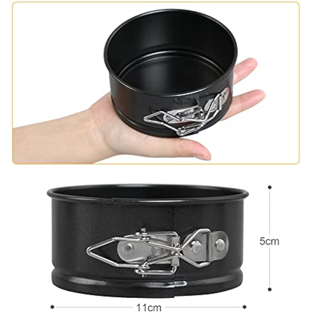 LEADSTAR Cake Tins for Baking, 4 Inch Mini Springform Cake Tin Set Small Cheesecake Tins Moulds Pan Round with Removable Bottom Non-Stick Coating for Pie Cheesecake Pizzas Quiches (Rotundity)