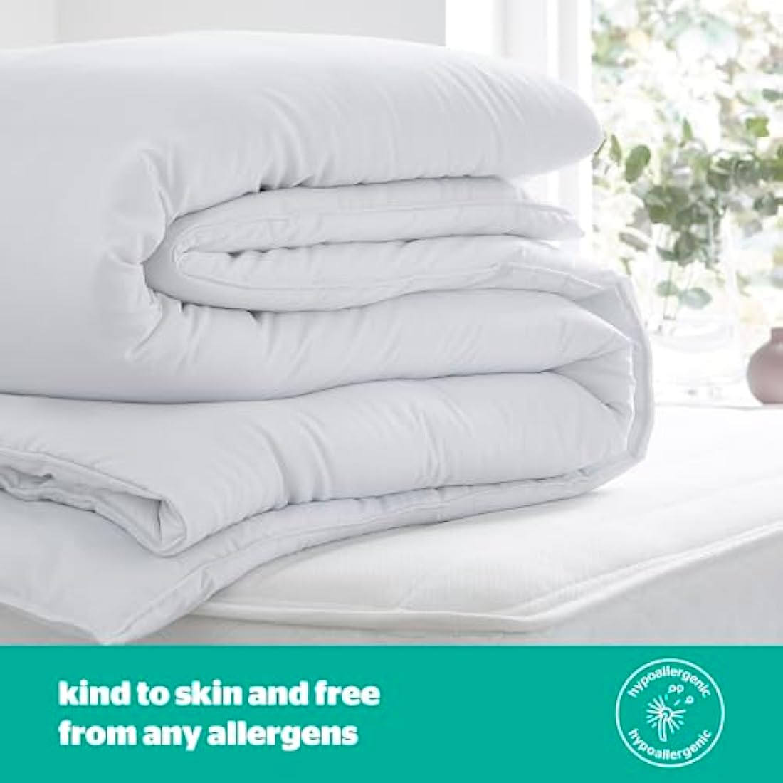 Silentnight Just Like Down 13.5 Tog Double Duvet - Luxury Hotel Winter Warm Thick Heavyweight Duvet Quilt with Soft Silky Down Like Fibres - Machine Washable and Hypoallergenic - Double