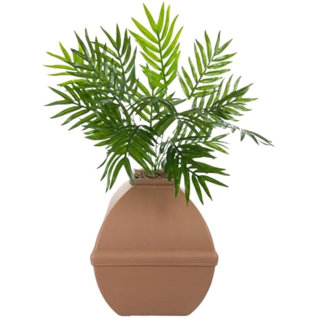 Good Pet Stuff, The Courtyard Hidden Litter Box, Artificial Plants & Enclosed Square Cat Planter Litter Box, Vented & Odor Filter, Easy to Clean, Mocha Brown
