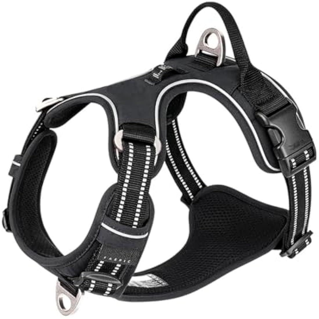WINHYEPET True Love No-Pull Dog Harness,Adjustable Outdoor Vest Reflective Nylon Soft Pet Harness Dog Suitable Small Medium Large Breeds TLH5654(Black,XL)