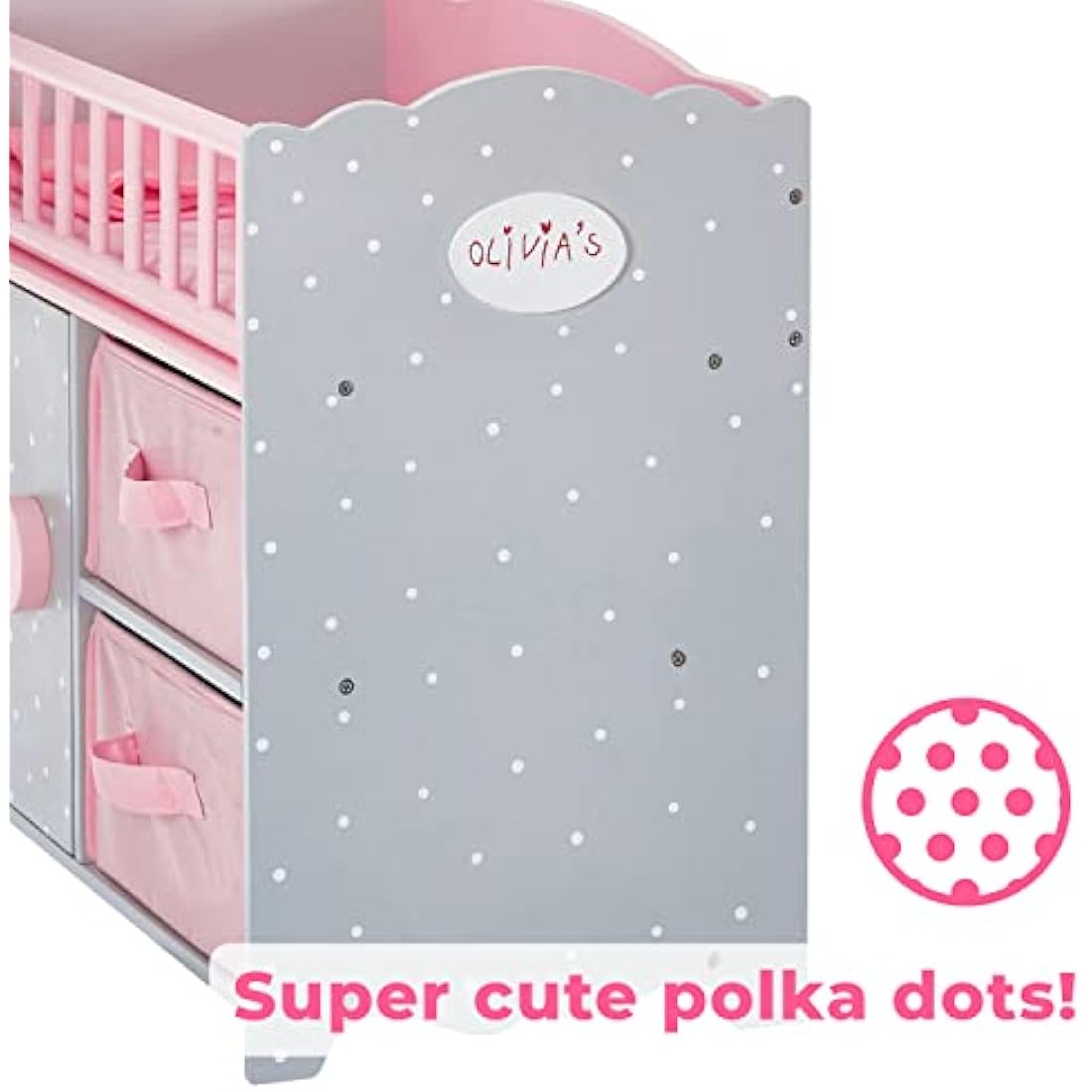 Olivia's Little World Crib, Cabinet & Cubby
