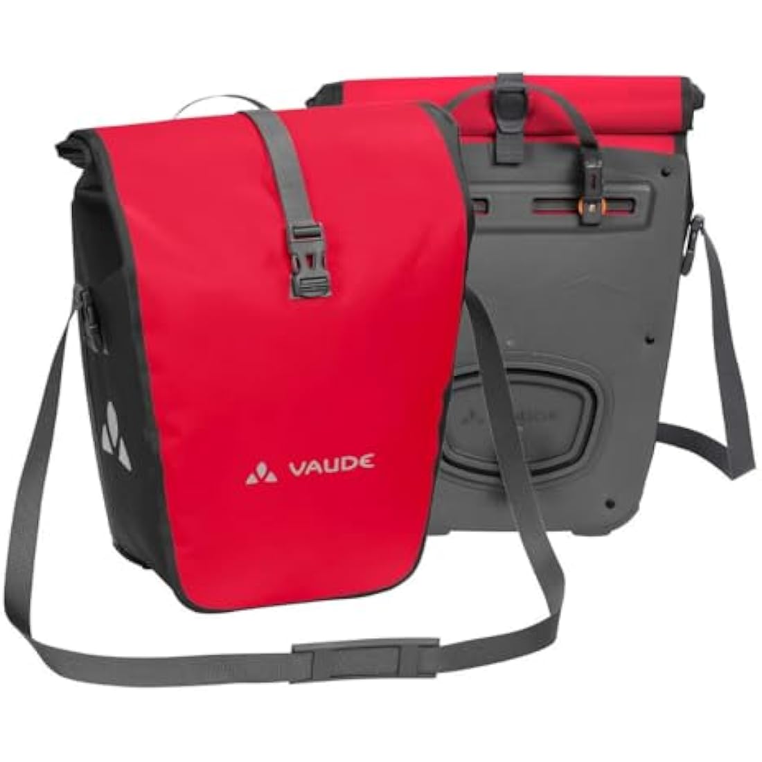 VAUDE Aqua Back Bike Pannier in Red, 2 x 24 Rear Bike Rack Bag - Waterproof Cycling Bag, Easy Mounting - Made in Germany