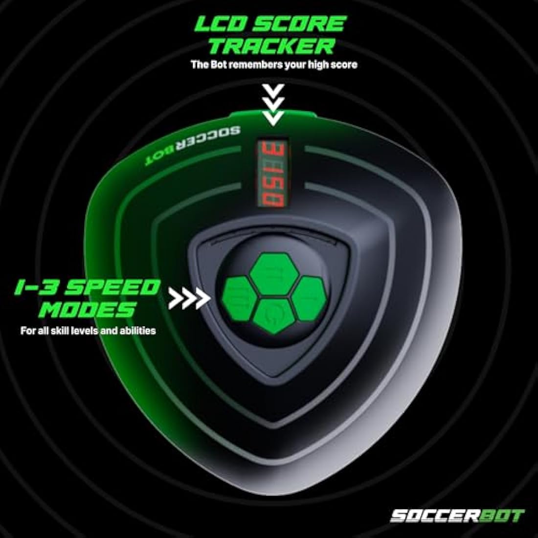 Smart Ball, Soccer Bot Indoor Football Trainer, Football Gifts for Boys, One Size, Black