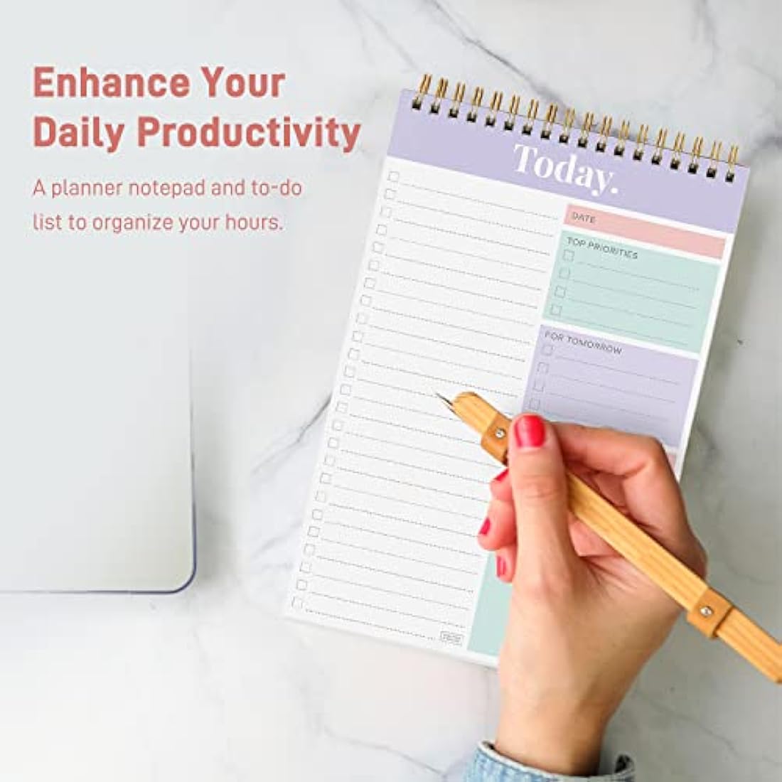 SWEETZER & ORANGE S&O Daily Planner Notepad for Productivity - 52 Page Every Day To Do Logbook- Undated Guide and Organizer - Routine work List Journal- Coiled Regular Task pad - MAUVE