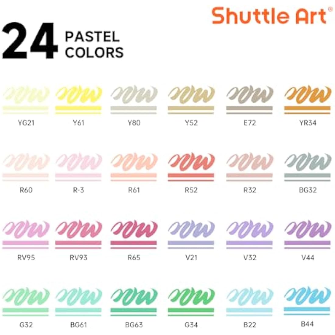 Shuttle Art Automatic Ink Control Acrylic Paint Pens, 24 Pastel Colours Brush Tip Paint Marker Pens, Paint Pen for Rock Painting Ceramic, Wood, Glass, Stone, Art Marker Pen Set for DIY Art Supplies