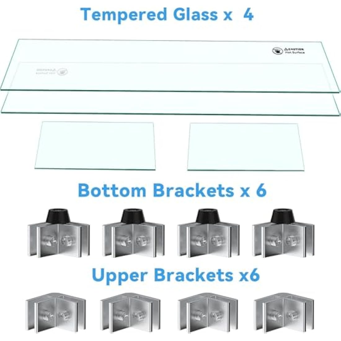 MESIDA 31"x12"x6" Fire Pit Glass Wind Guard, Tempered Glass Firepit Table Shield, Thick and Sturdy, with Hard Aluminum Corner Bracket & Rubber Feet