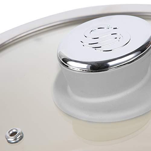 Swan SWPS5020GRN Retro 5 Piece Aluminium Pan Set with Glass Lid, Non-Stick Ceramic Coating, Grey