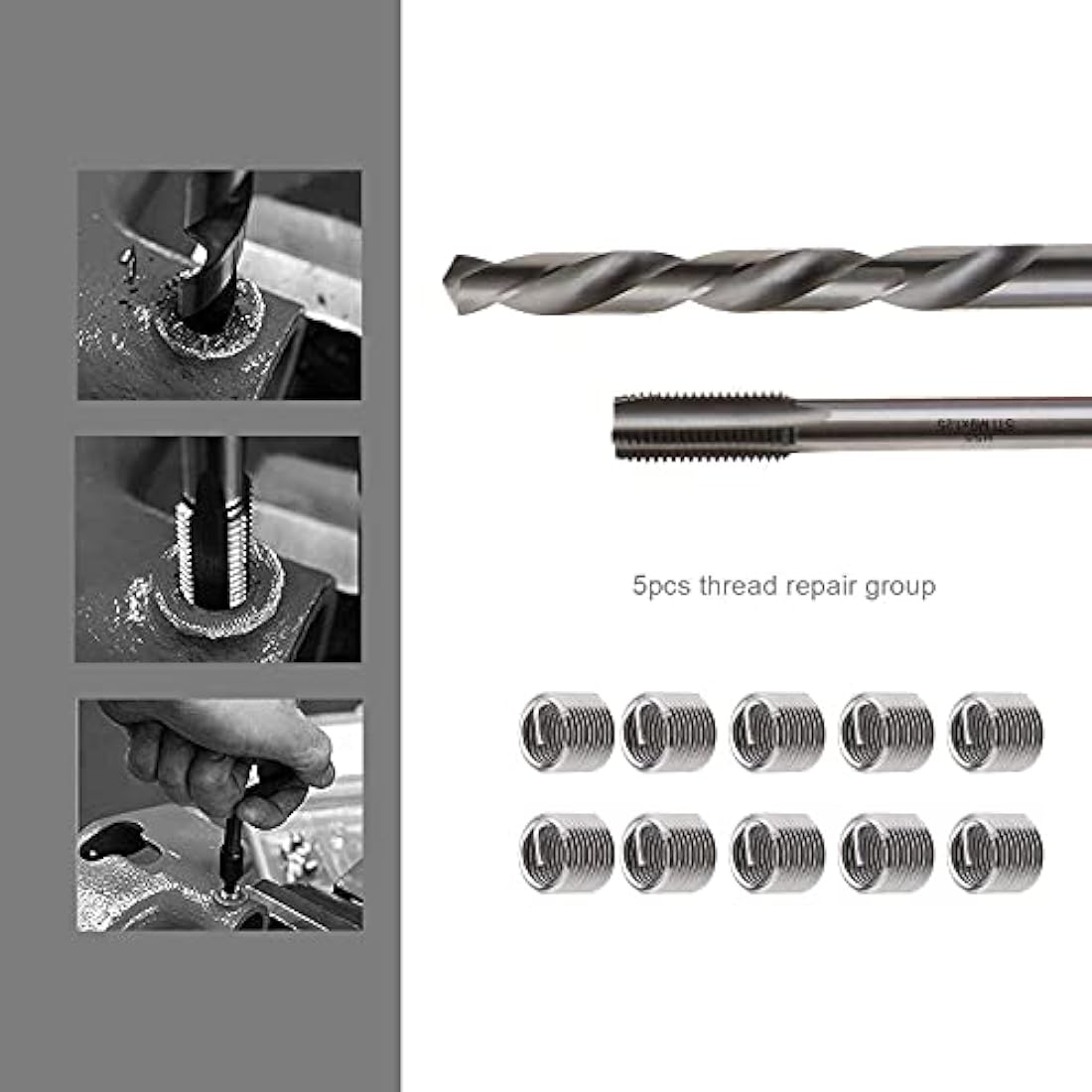 OTOTEC M9 Thread Repair Kit M9 x 1.25m Metric Automotive Repair Tool Set