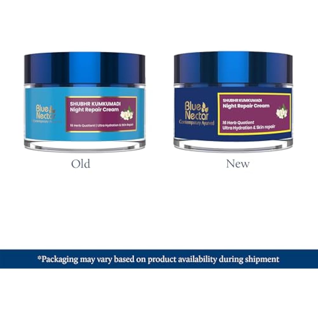 Blue Nectar Kumkumadi Night Cream Face Moisturizer for Women with Natural Almond & Saffron | Hydrating Moisturizer Face Cream for Night Time (16 Herbs, 50g)