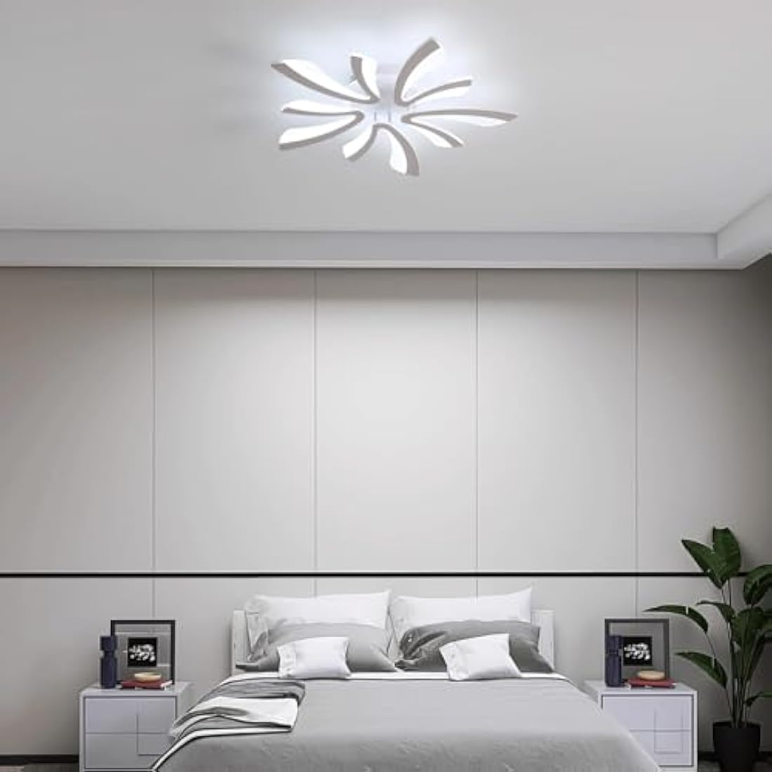 Comely Ceiling Light, LED Ceiling Lamp 50W, 6500K Cold White Light Flush Mount Acrylic Modern Lighting Fixture for Living Room Bedroom, 70cm