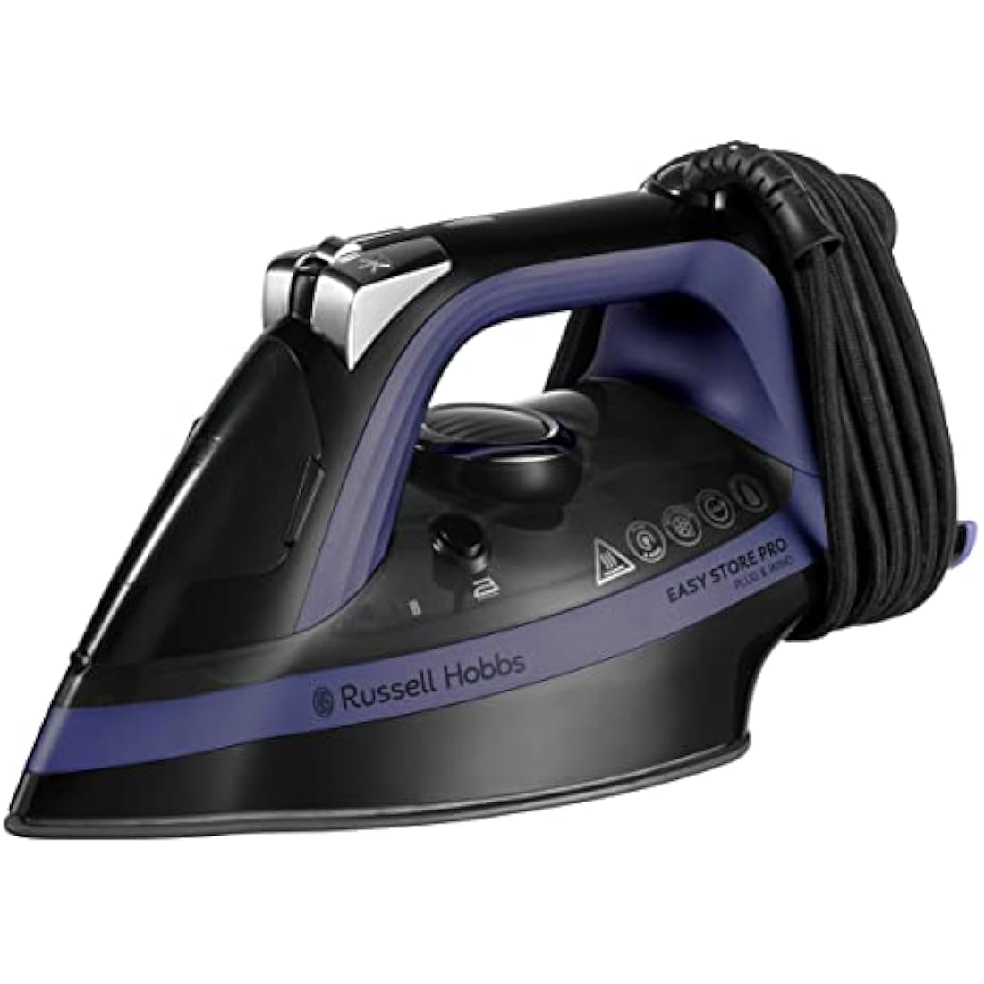 Russell Hobbs Steam Iron [2400W, 200g extra steam boost] EasyStore Pro (opt. temperature for all fabrics, space-saving cable storage, ceramic soleplate, self-cleaning, anti-limescale) 26731