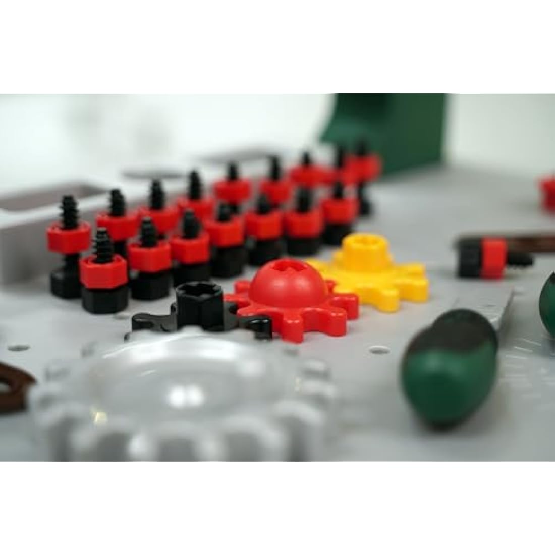 Theo Klein 8574 Bosch Workbench with 77 Parts I With Screwdriver and Spanner, Pliers, Hammer and Much More I Work Surface with Learning Function I Dimensions: 57 cm x 35 cm x 86 cm