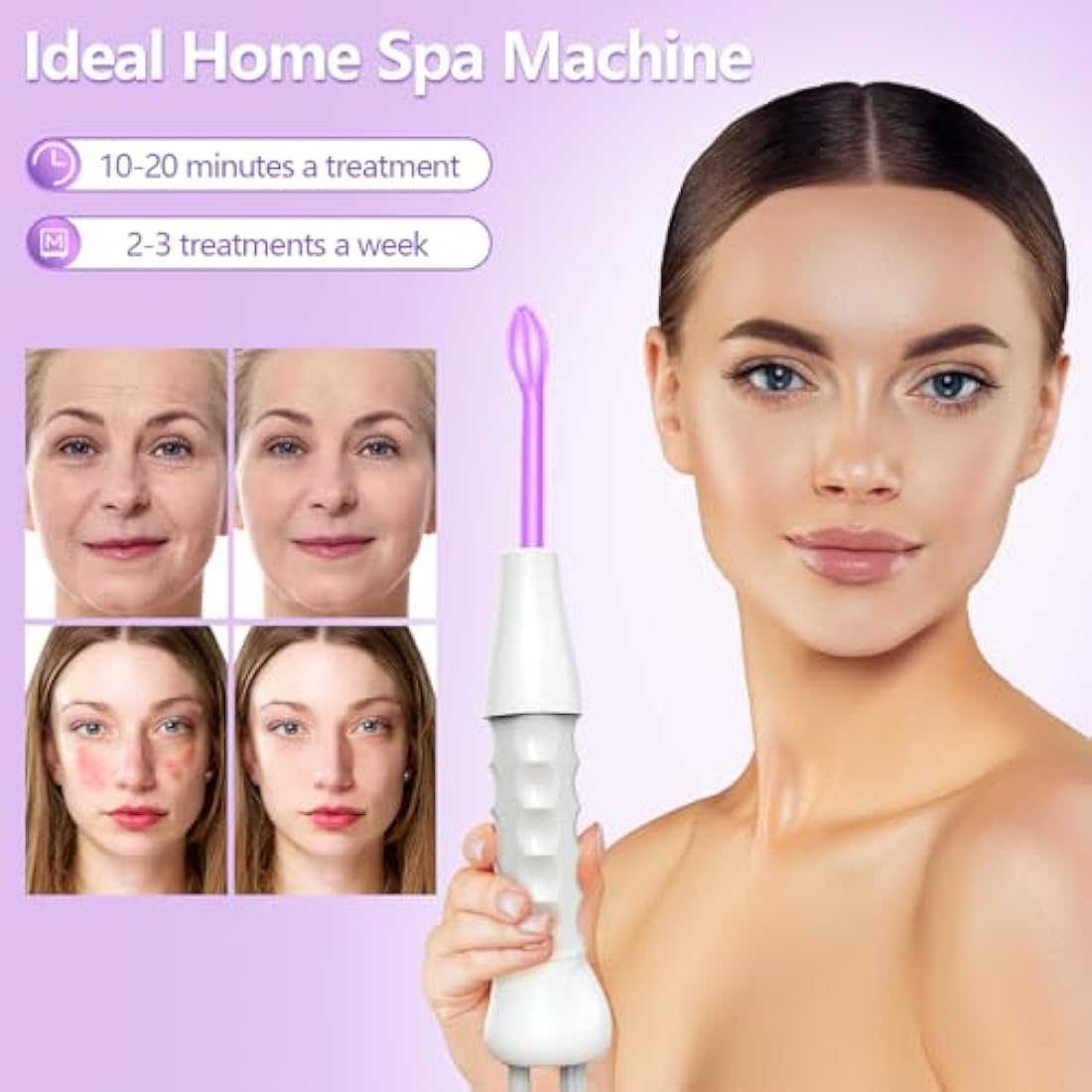 High F-requency Wand, iklestar Handheld High F-requency Facial Machine for Hair Growth, Skin Tightening Kit with 4 Violet Tubes, Professional Face Beauty Device for Skin Care Home Salon Use