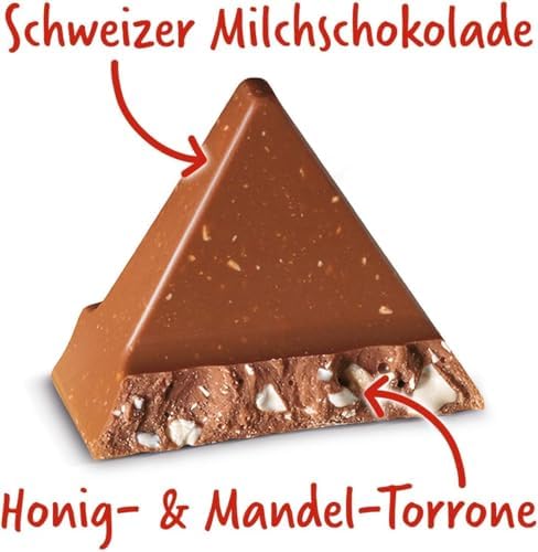 Toblerone Milk Chocolate Bar Multipack, Swiss Chocolate with Honey and Almond Nougat, 20 x 100 g Bar Per Box (1 Box Total)